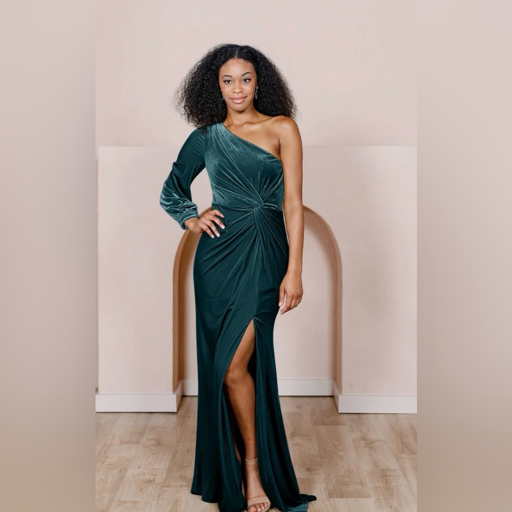 Revelry Aurora Velvet One Shoulder Bridesmaid Dress